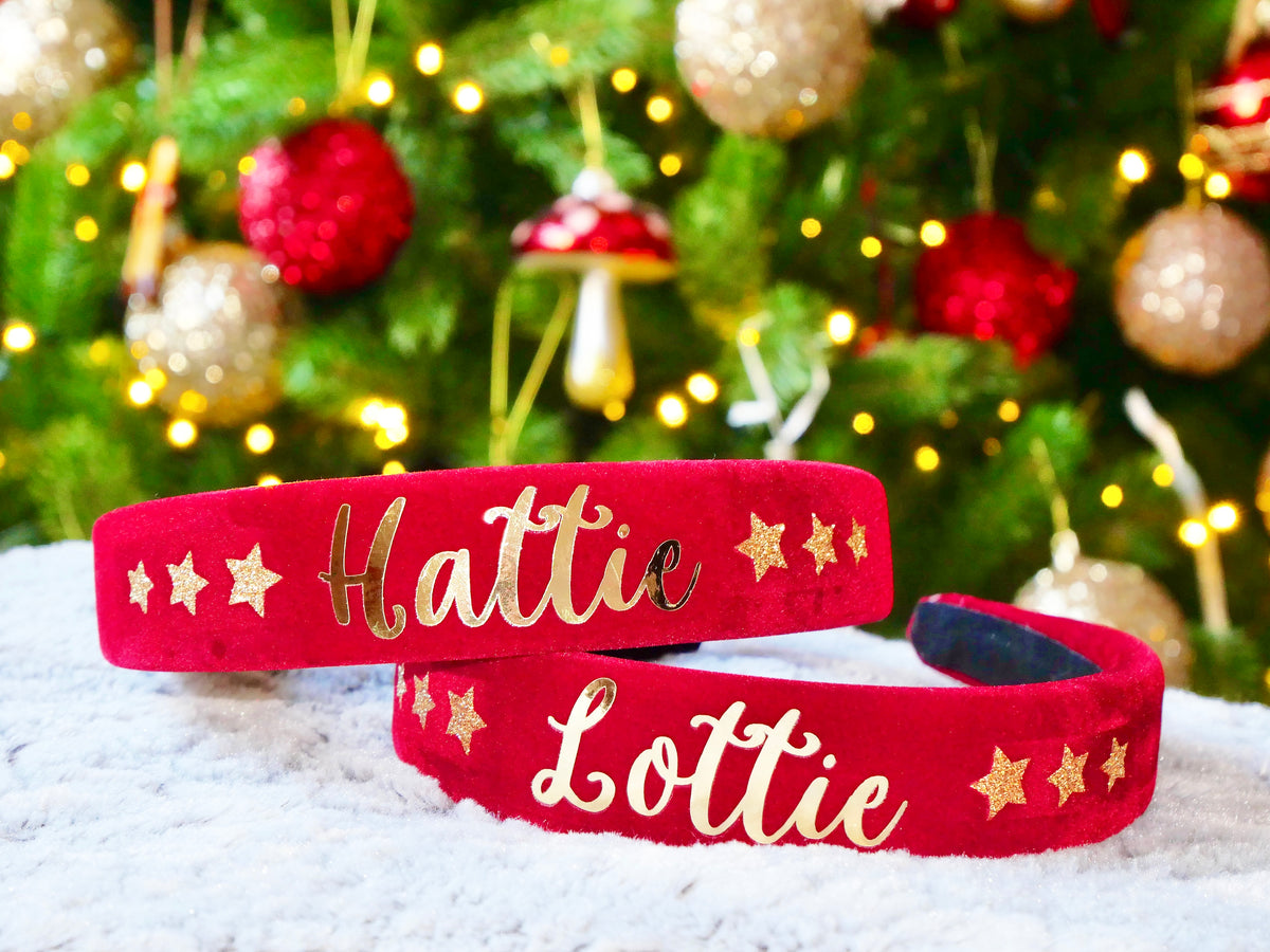 Red & Gold Personalised Headband