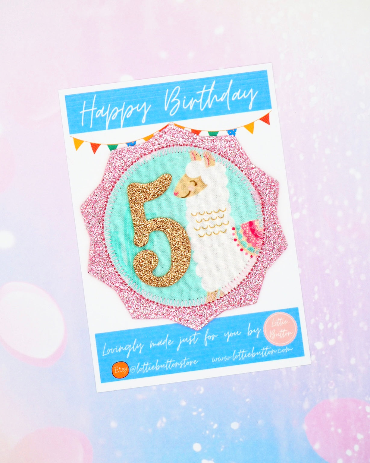 Llama Birthday Badge