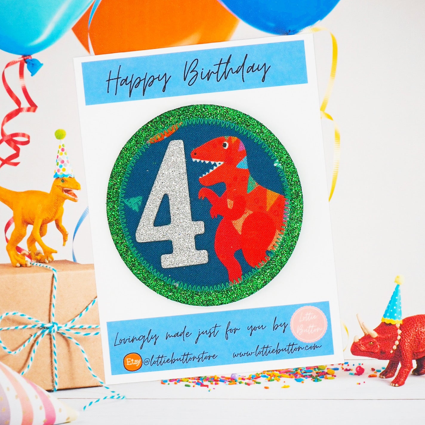 Dinosaur Birthday Badge