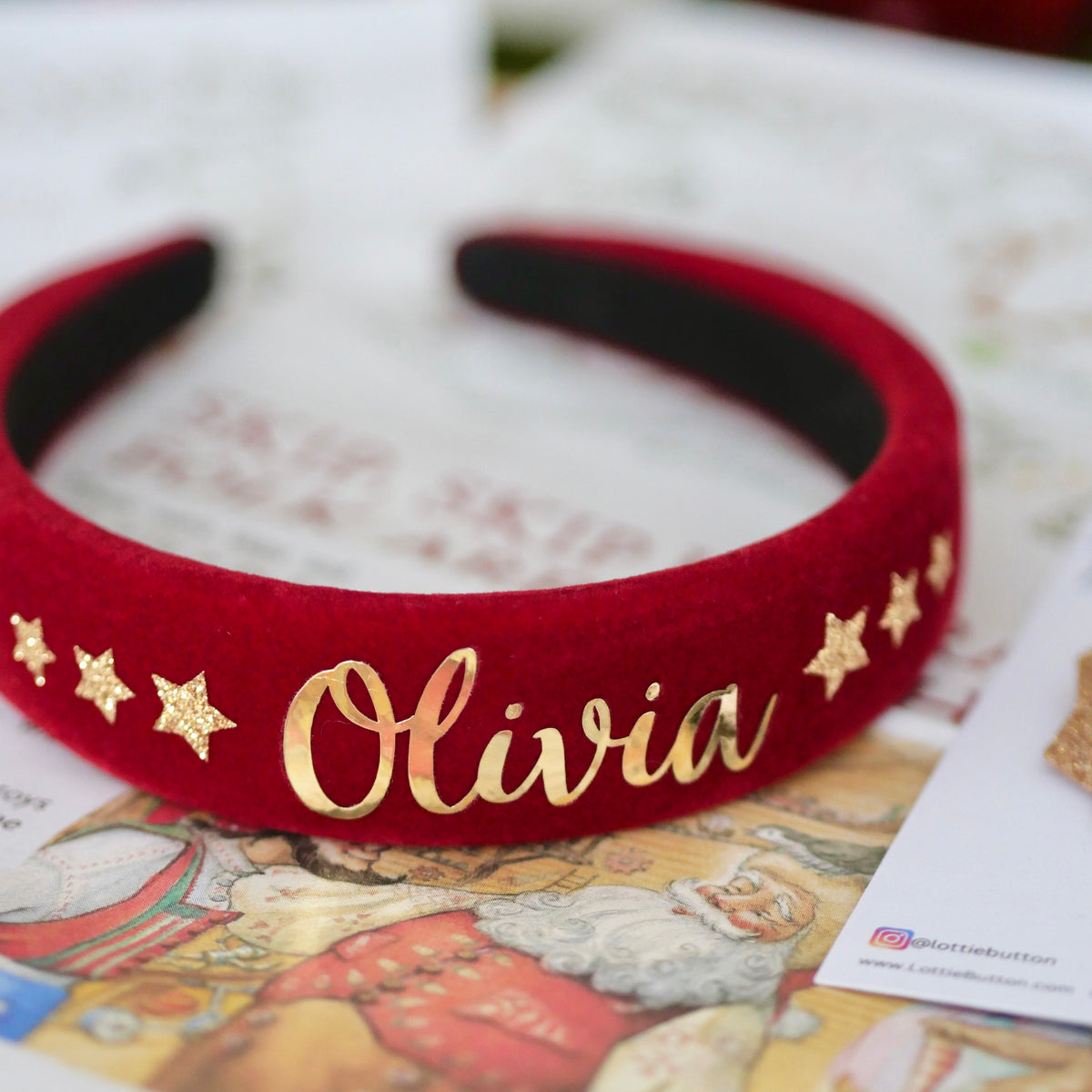 Red & Gold Personalised Headband