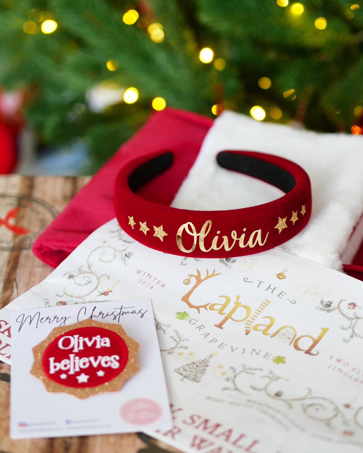 Red & Gold Personalised Headband