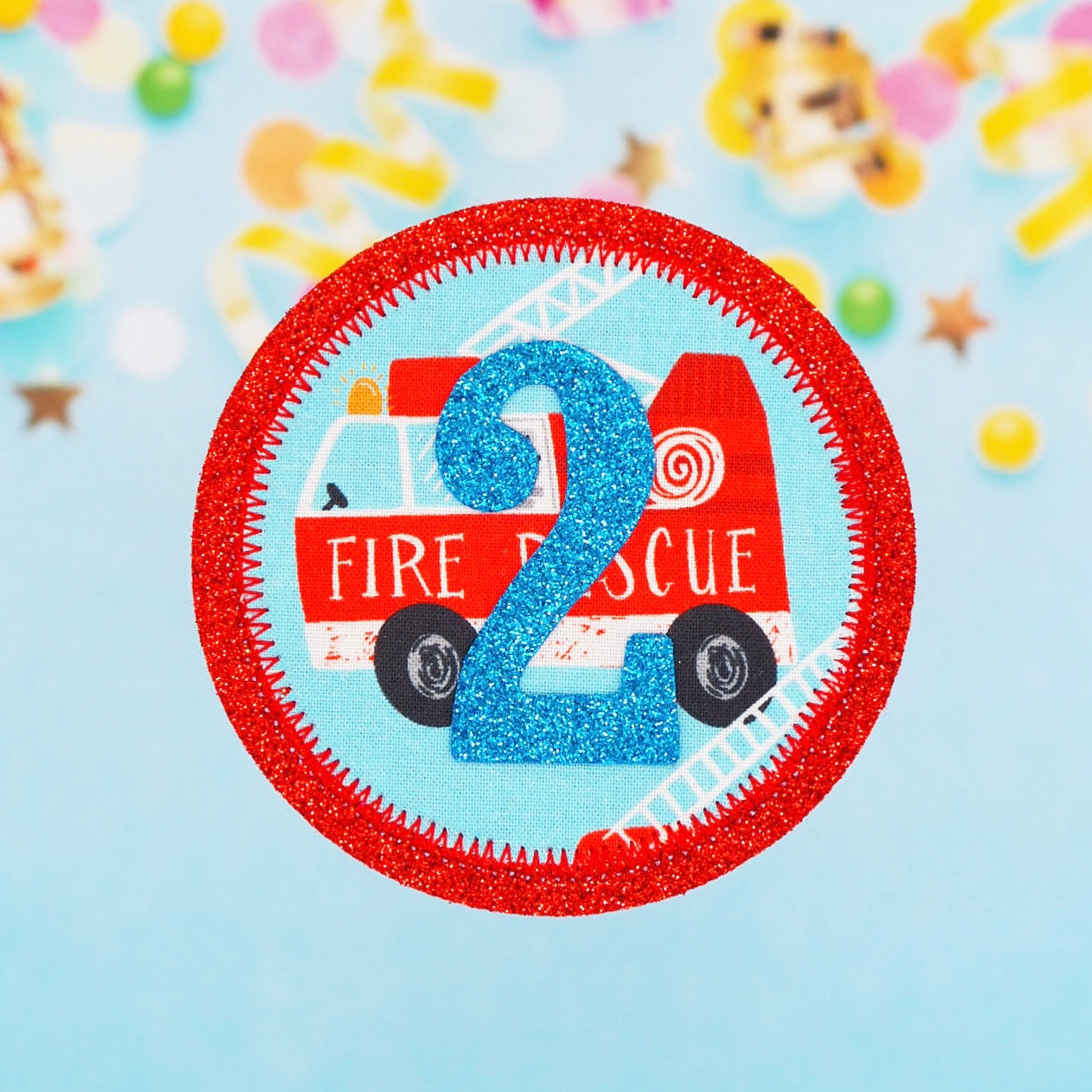 Fire Truck Birthday Badge